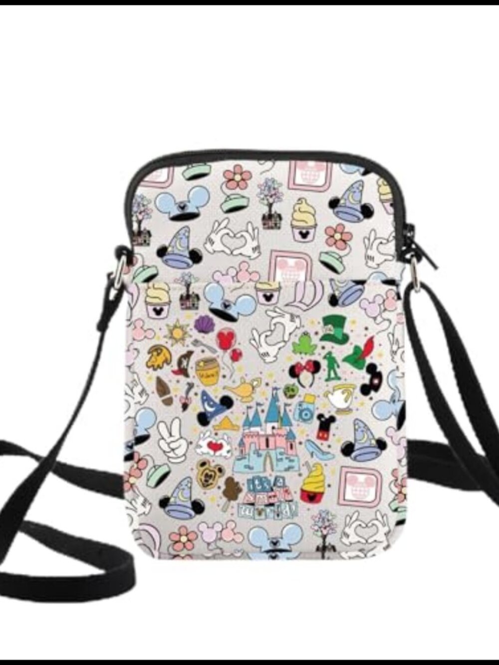 KEYCHIN Canvas Crossbody Bag Waterproof 3D Print Mouse Family Trip